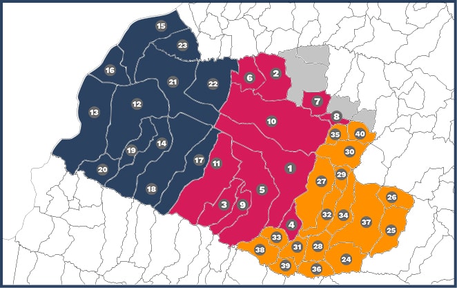 Mapa de Municípios atendidos pela Santa Casa de Araçatuba