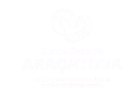 Logo branca Santa Casa de Araçatuba
